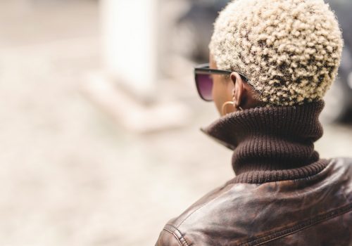 Black woman with short afro hair